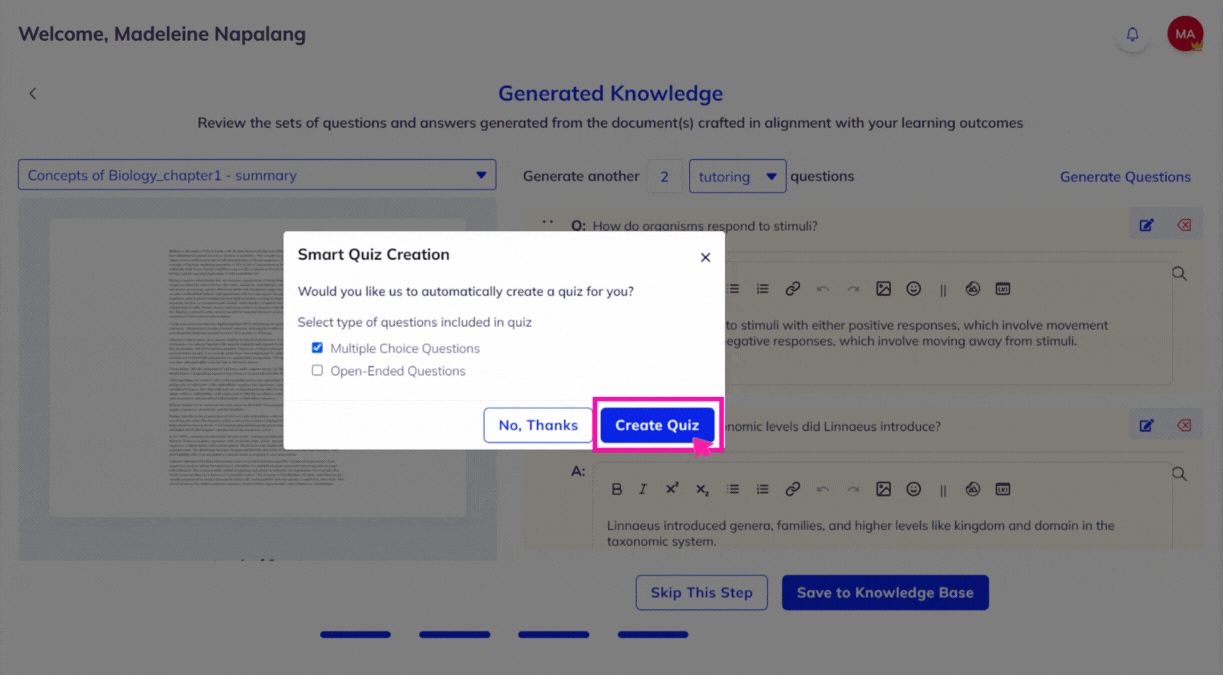 Smart quiz