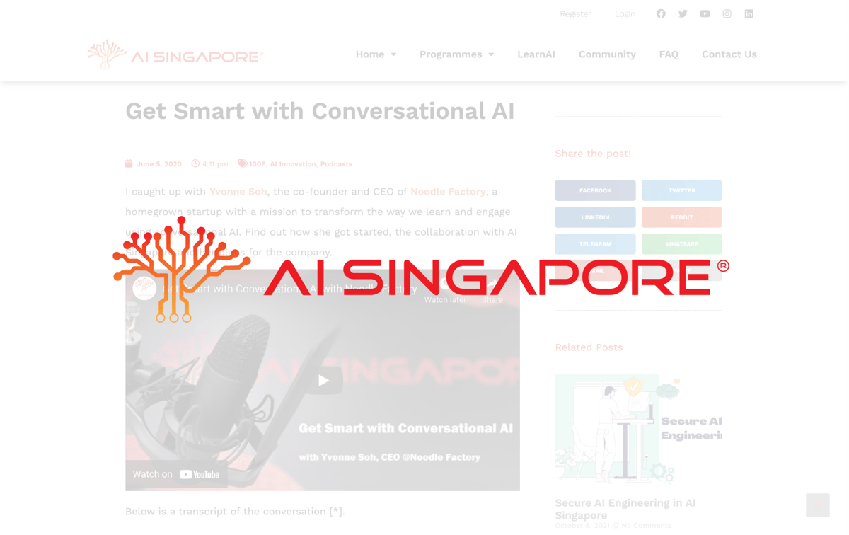 AI Singapore, featuring Noodle Factory